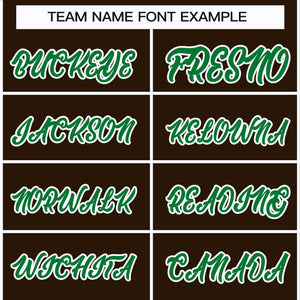 Custom Brown Kelly Green-White Classic Style Hockey Jersey