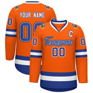 Maillot de hockey de style classique Orange Royal blanc-noir personnalisé