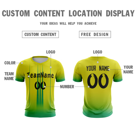 Custom Yellow Green Sport Soccer Tops Jersey