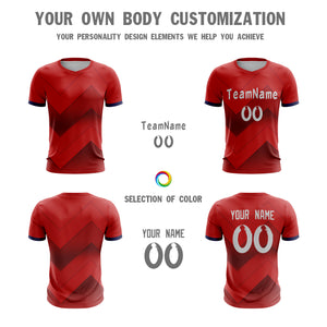 Custom Red White Sport Soccer Tops Jersey