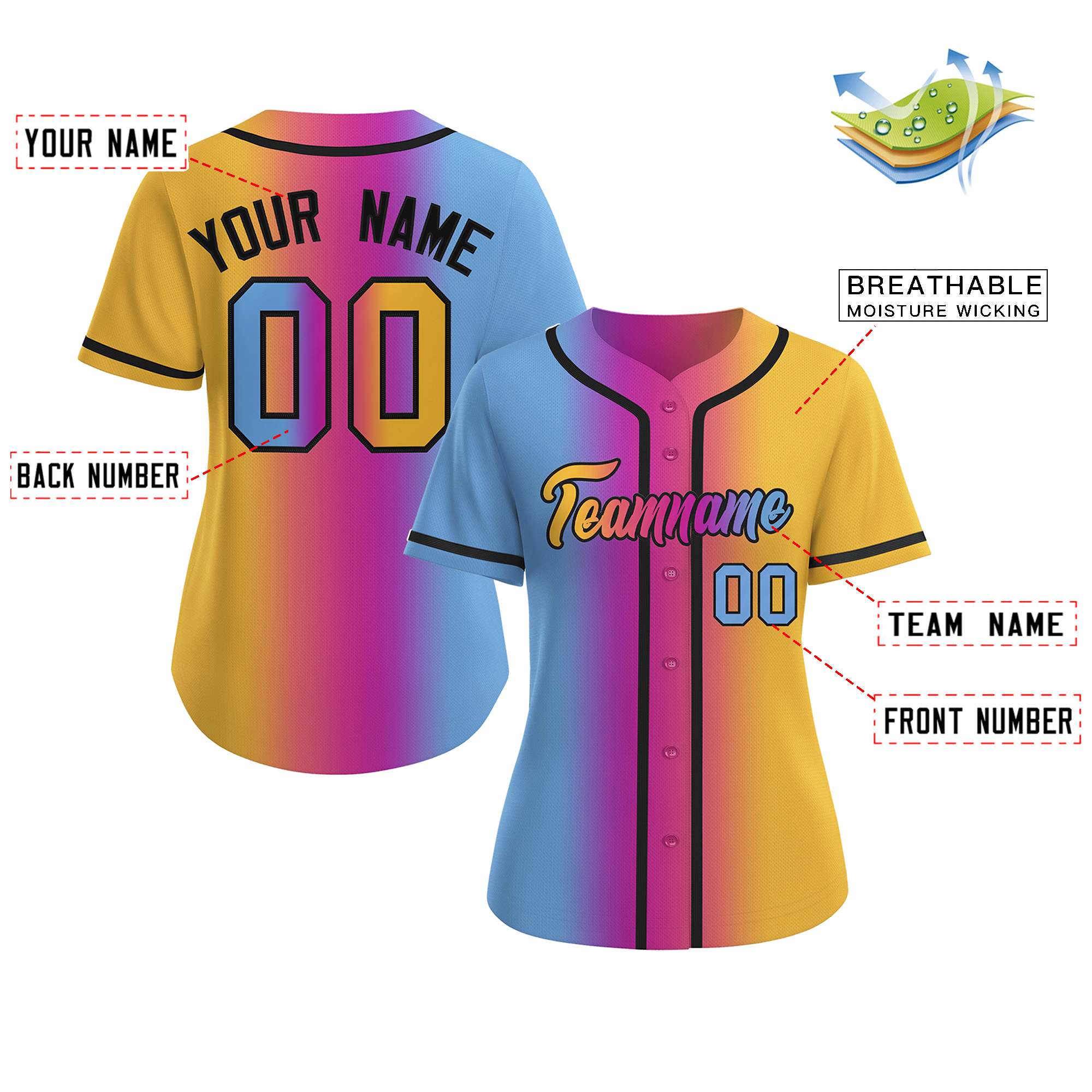 Gradient Baseball Jersey