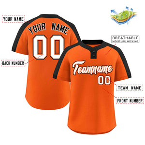 Custom Orange White-Orange Classic Style Authentic Two-Button Baseball Jersey