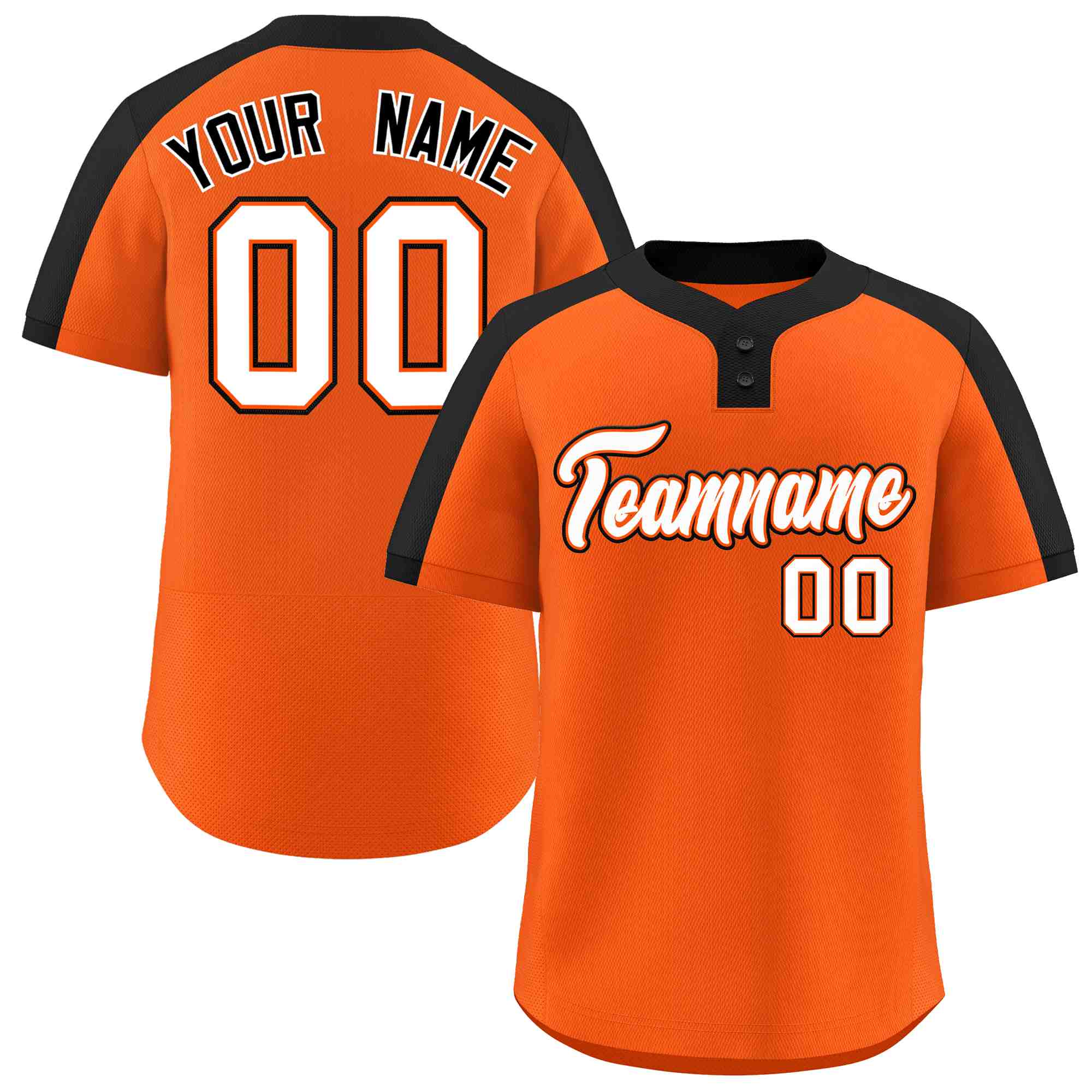 Custom Orange White-Orange Classic Style Authentic Two-Button Baseball Jersey