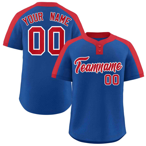 Custom Royal Red-White Classic Style Authentic Two-Button Baseball Jersey