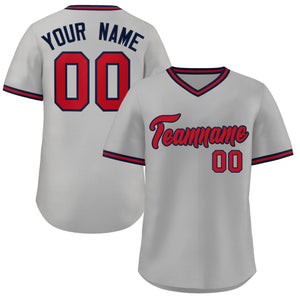 Maillot de baseball personnalisé, pull authentique, col en v, Style classique, blanc, rouge, marine