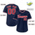 Custom Navy Red Classic Style V-Neck Authentic Pullover Baseball Jersey