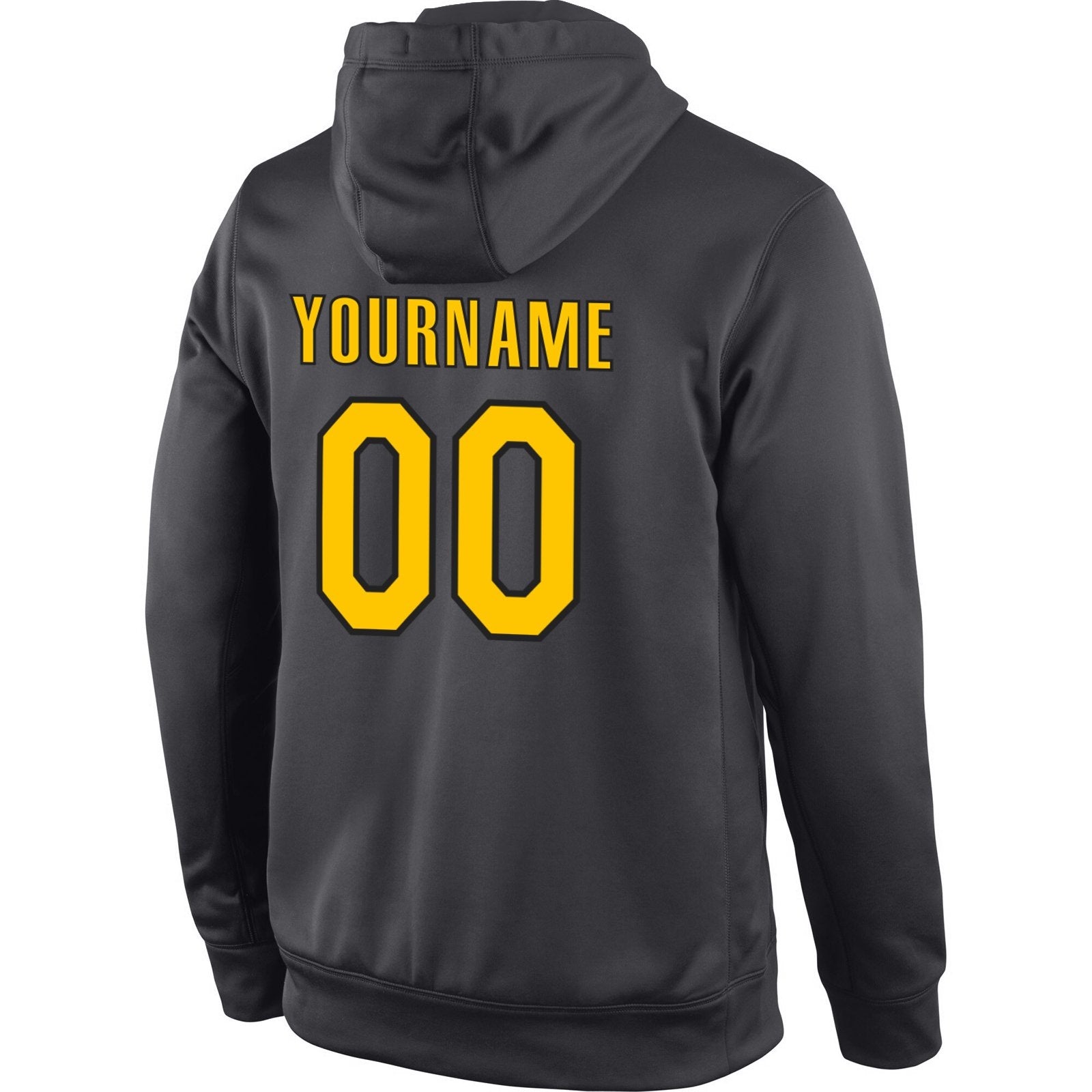 Custom Black Yellow Classic Style Pullover Sport Fashion Hoodie Uniform