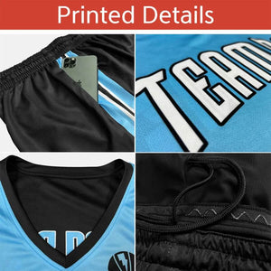 Custom Light Blue White Blue-White Gradient Fashion Sets Basketball Jersey