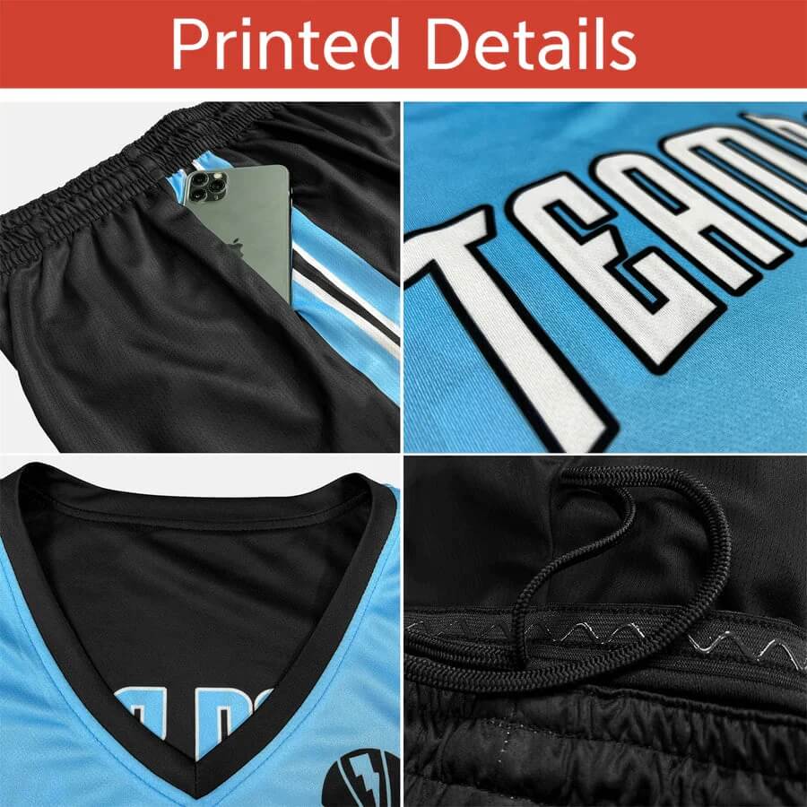 Custom Powder Blue White Powder Blue-White Gradient Fashion Sets Basketball Jersey