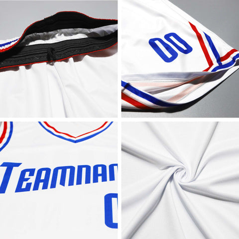 Custom White Royal Double Side Sets Design Sportswear Basketball Jersey