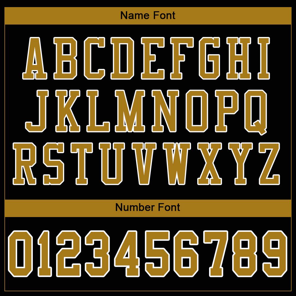 Custom Black Old Gold-White Classic Style Mesh Authentic Football Jersey