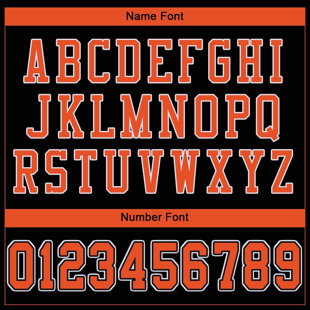 Custom Black Orange-White Classic Style Mesh Authentic Football Jersey