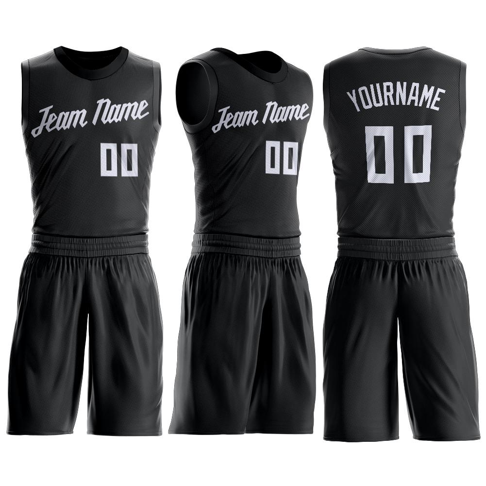 Maillot de basket-ball classique noir et blanc personnalisé