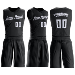 Custom Black White Classic Sets Basketball Jersey