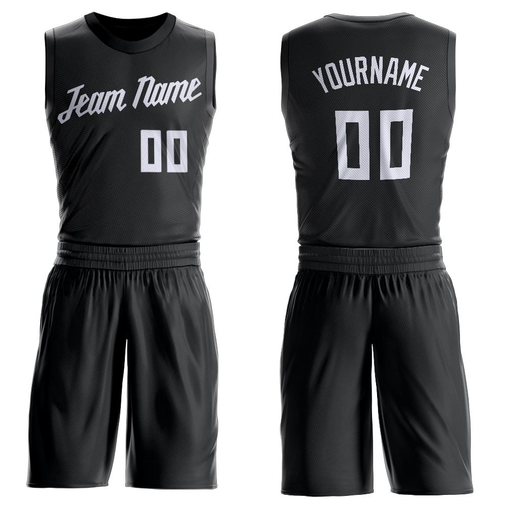 Maillot de basket-ball classique noir et blanc personnalisé