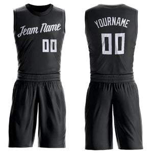 Custom Black White Classic Sets Basketball Jersey