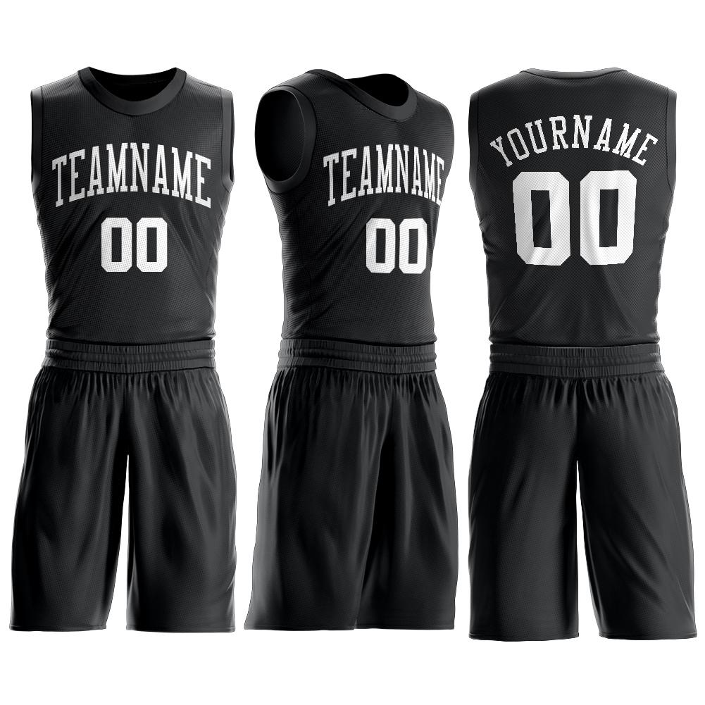 Maillot de basket-ball classique noir et blanc personnalisé