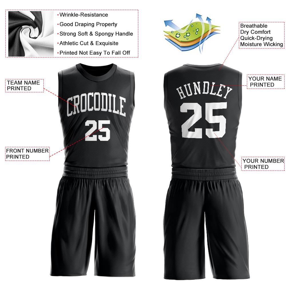 Custom Black White Classic Sets Basketball Jersey