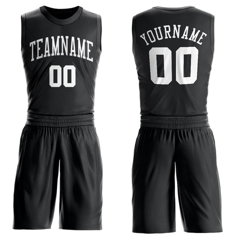 Custom Black White Classic Sets Basketball Jersey