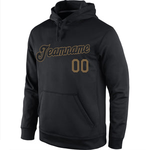 Custom Black Gold Classic Style Pullover Sport Fashion Hoodie Uniform