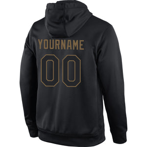 Custom Black Gold Classic Style Pullover Sport Fashion Hoodie Uniform