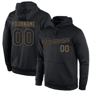 Custom Black Gold Classic Style Pullover Sport Fashion Hoodie Uniform