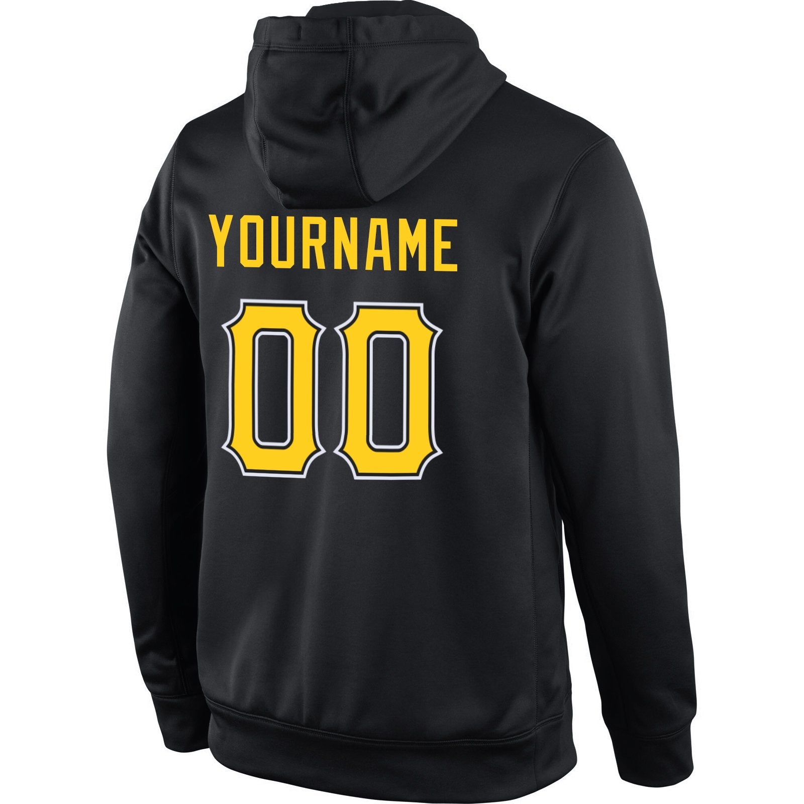 Custom Black Yellow-White Classic Style Pullover Sport Fashion Hoodie Uniform