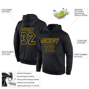 Custom Black Yellow Classic Style Pullover Sport Fashion Hoodie Uniform