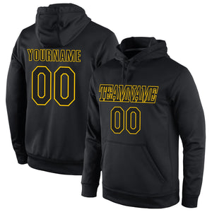 Custom Black Yellow Classic Style Pullover Sport Fashion Hoodie Uniform