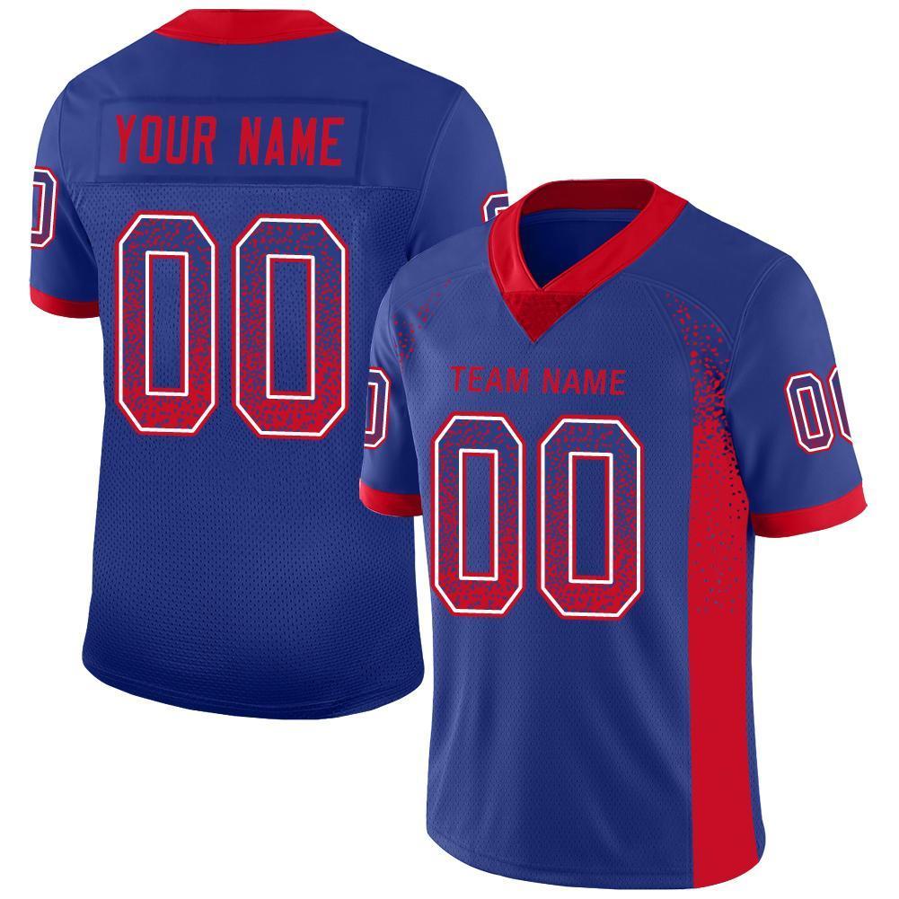 Custom Royal Red-White Drift Fashion Mesh Authentic Football Jersey