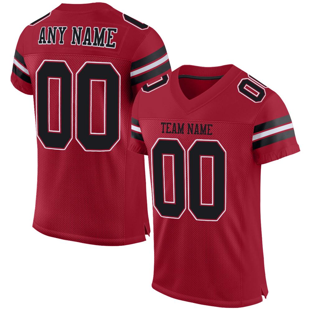 Custom Cardinal Black-White Classic Style Mesh Authentic Football Jersey