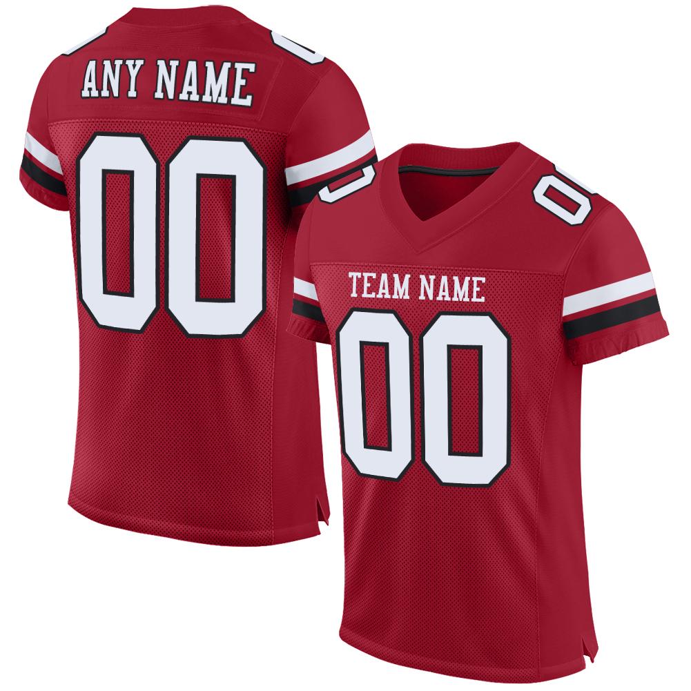 Custom Cardinal White-Black Classic Style Mesh Authentic Football Jersey