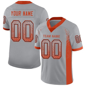 Custom Light Gray Orange-Navy Drift Fashion Mesh Authentic Football Jersey