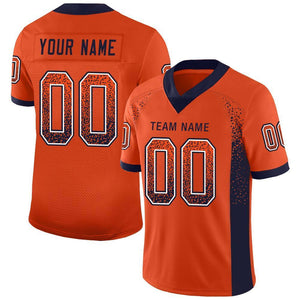 Custom Orange Navy-White Drift Fashion Mesh Authentic Football Jersey