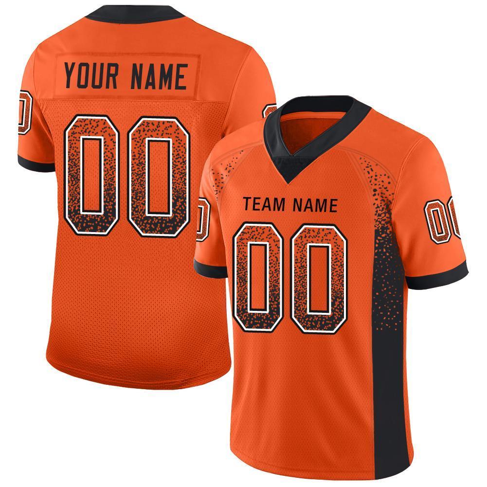 Custom Orange Black-White Drift Fashion Mesh Authentic Football Jersey