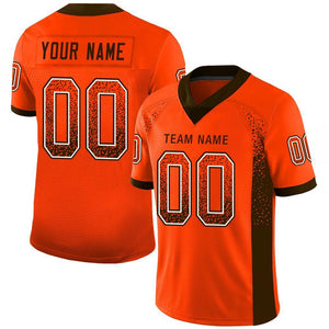 Custom Orange Brown-White Drift Fashion Mesh Authentic Football Jersey