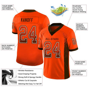 Custom Orange Brown-White Drift Fashion Mesh Authentic Football Jersey