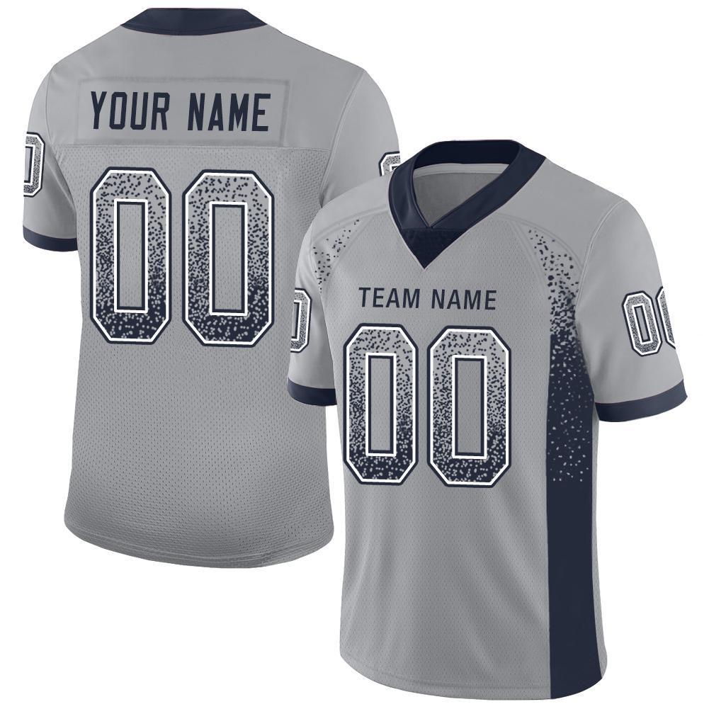 Custom Light Gray Navy-White Drift Fashion Mesh Authentic Football Jersey