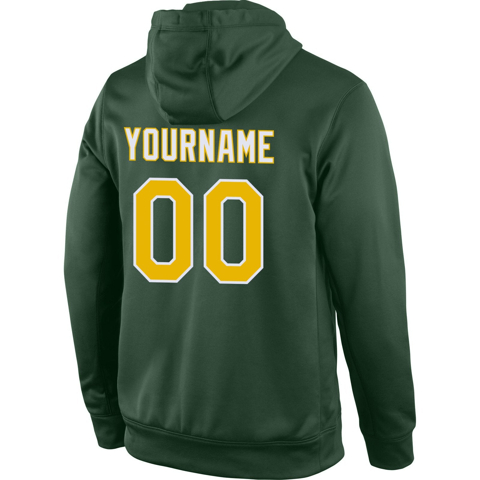 Custom Green Yellow-White Classic Style Uniform Pullover Fashion Hoodie