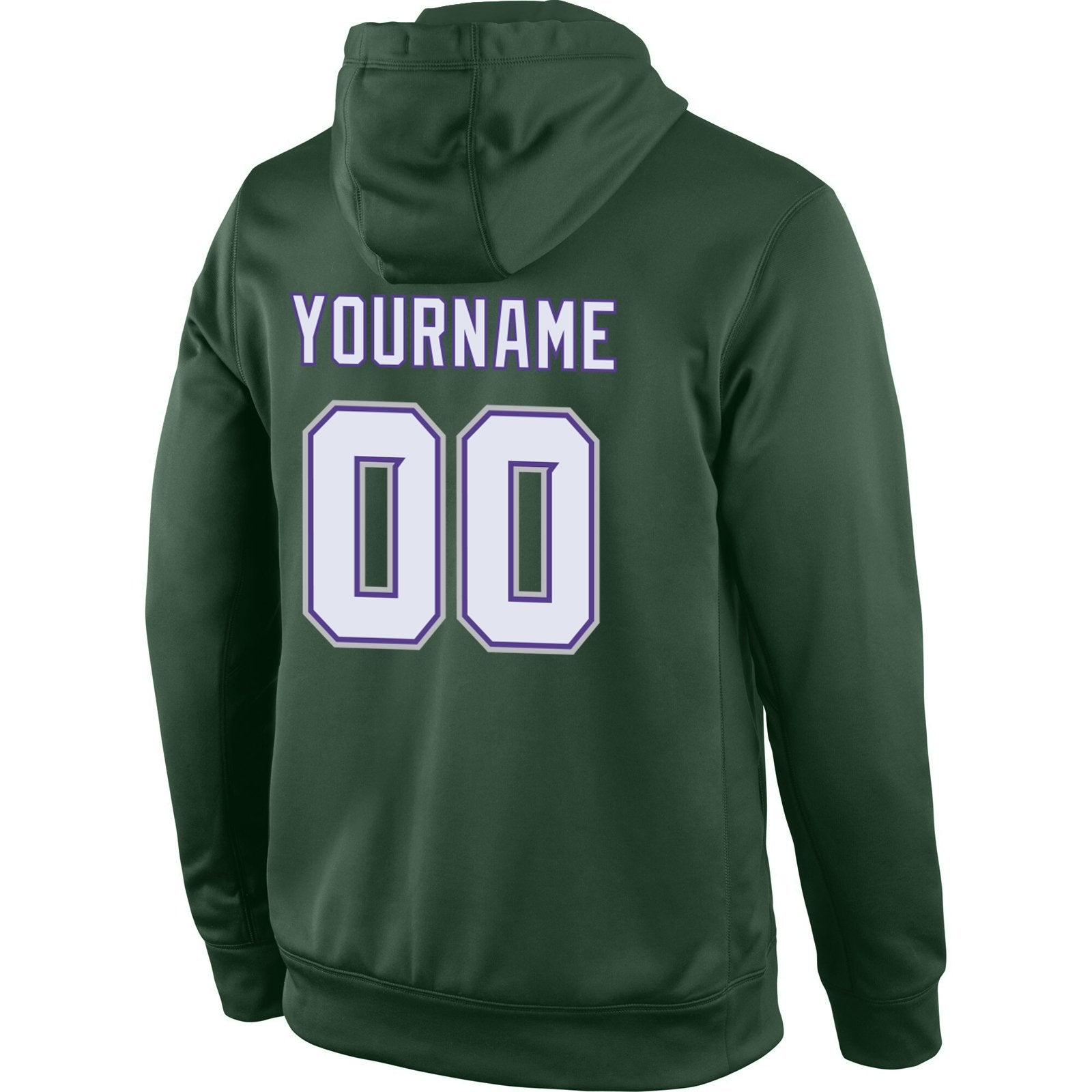 Custom Green White-Purple Classic Style Uniform Pullover Fashion Hoodie