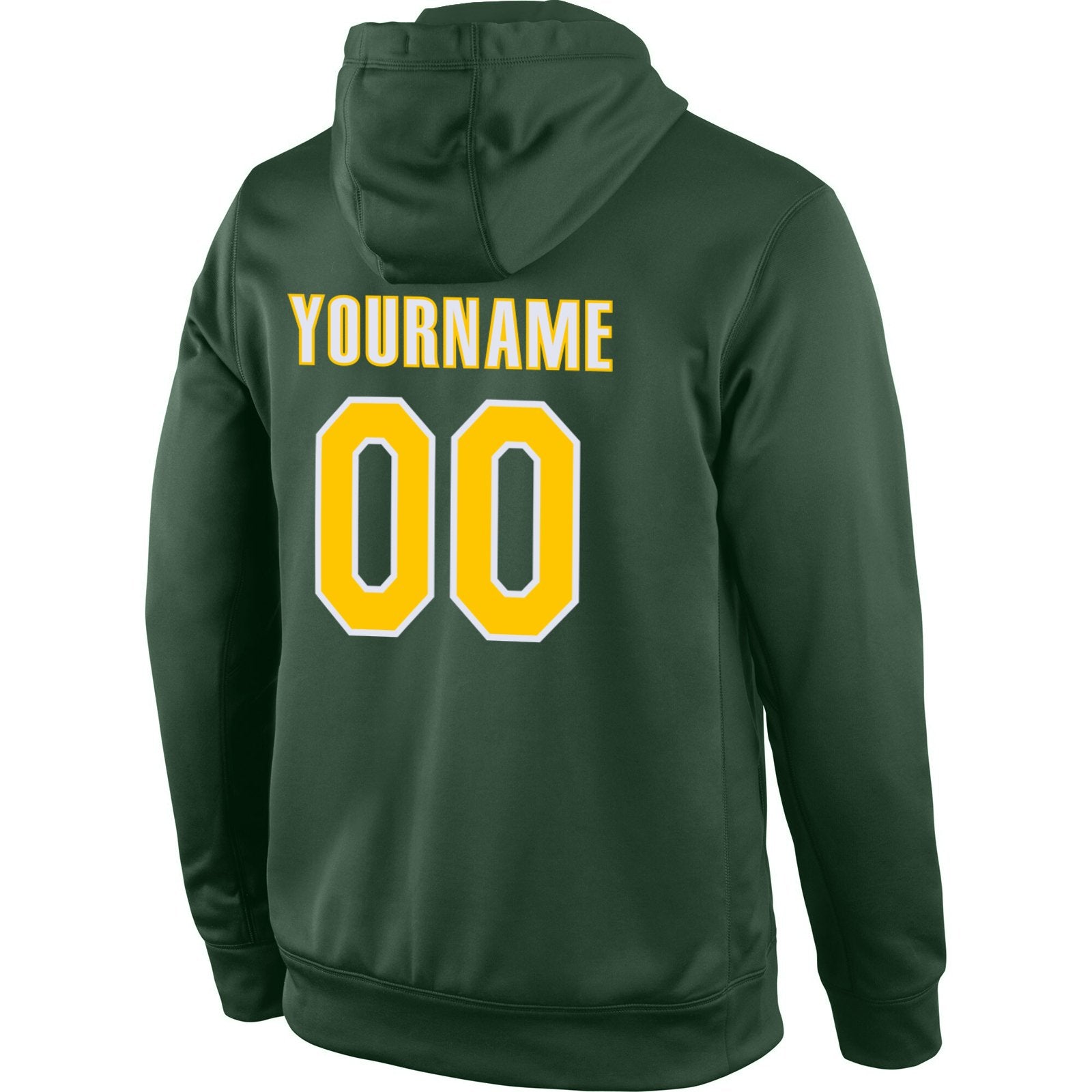 Custom Green Yellow-White Classic Style Uniform Pullover Fashion Hoodie