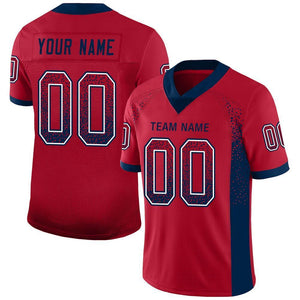 Custom Red Navy-White Drift Fashion Mesh Authentic Football Jersey