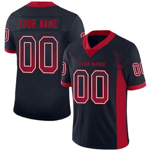 Custom Navy Red-White Drift Fashion Mesh Authentic Football Jersey