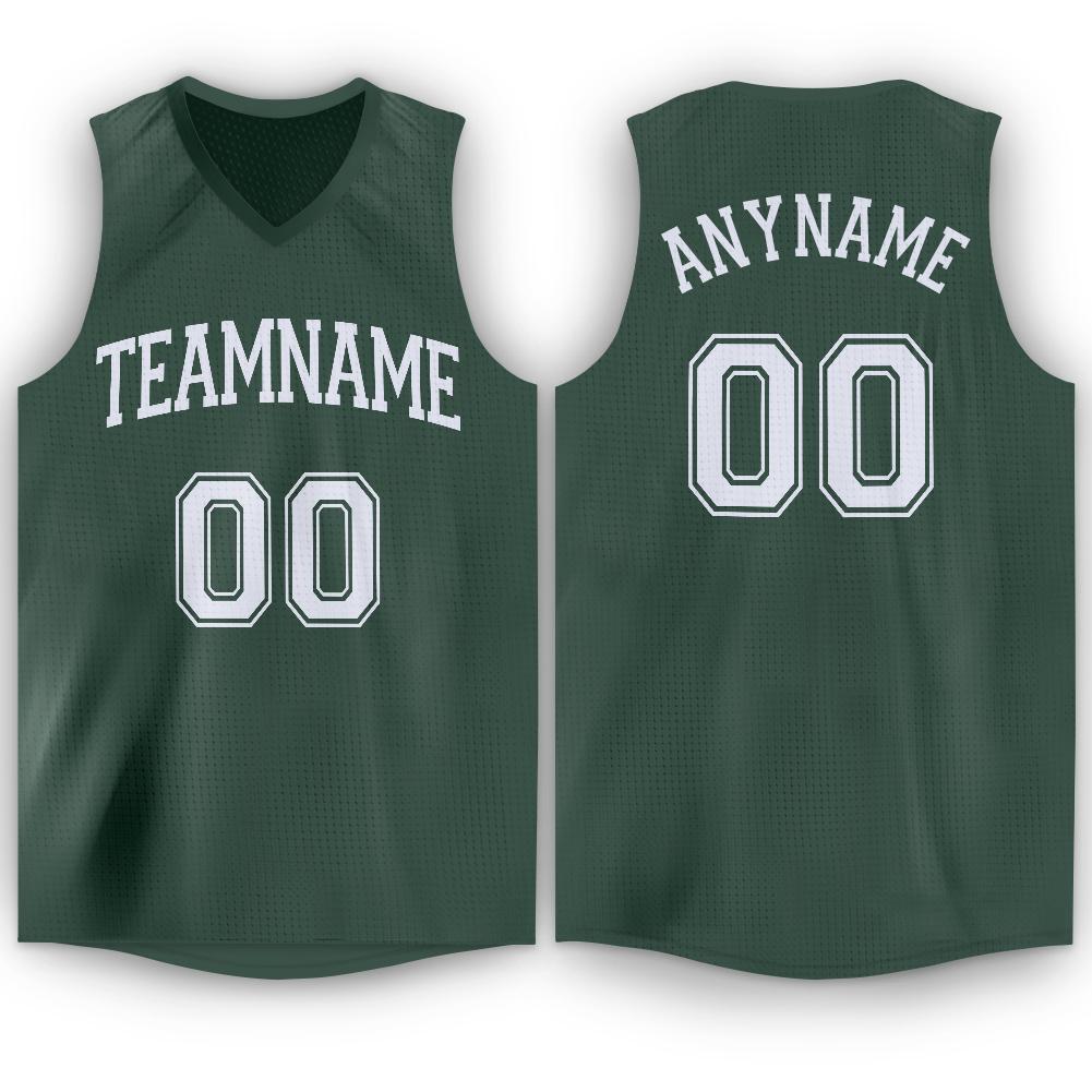 Custom Hunter Green Classic Tops Mesh Basketball Jersey