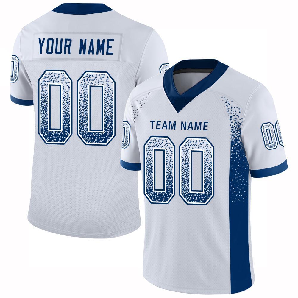 Custom White Royal Drift Fashion Mesh Authentic Football Jersey