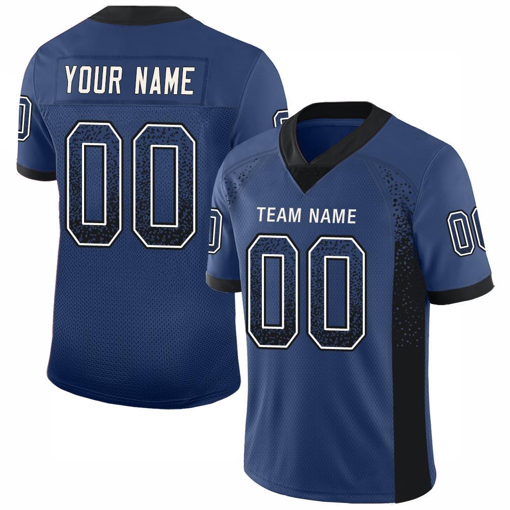 Custom Royal Black-White Drift Fashion Mesh Authentic Football Jersey