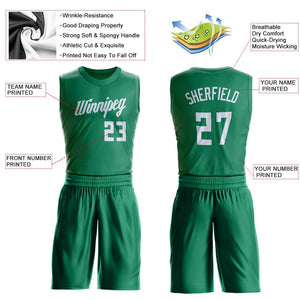 Custom Kelly Green White Classic Sets Basketball Jersey