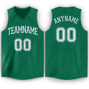 Maillot de basket-ball respirant en tête classique vert blanc personnalisé