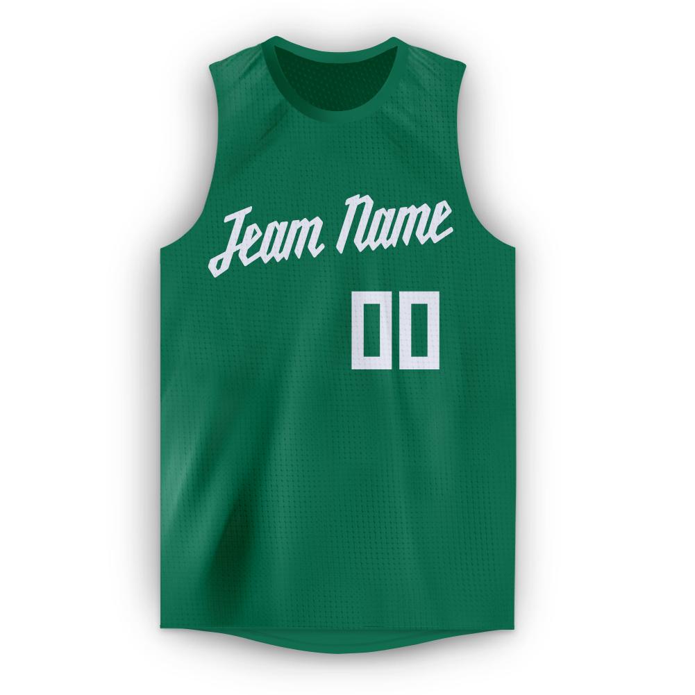 Custom Green White Classic Tops Breathable Basketball Jersey