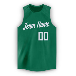 Custom Green White Classic Tops Breathable Basketball Jersey